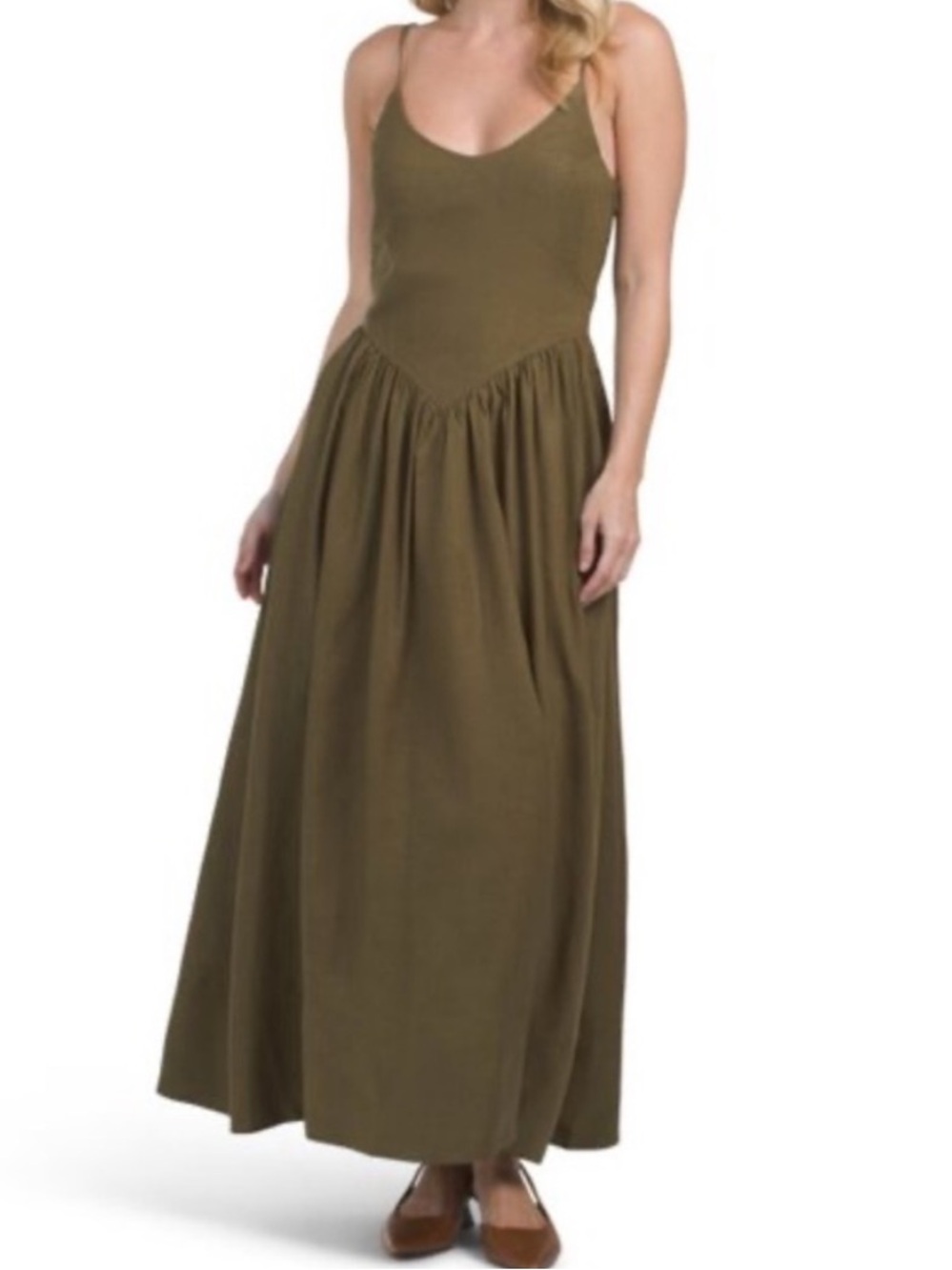 Torn by Ronny Kobo Camila Dress in Khaki/Green Size S